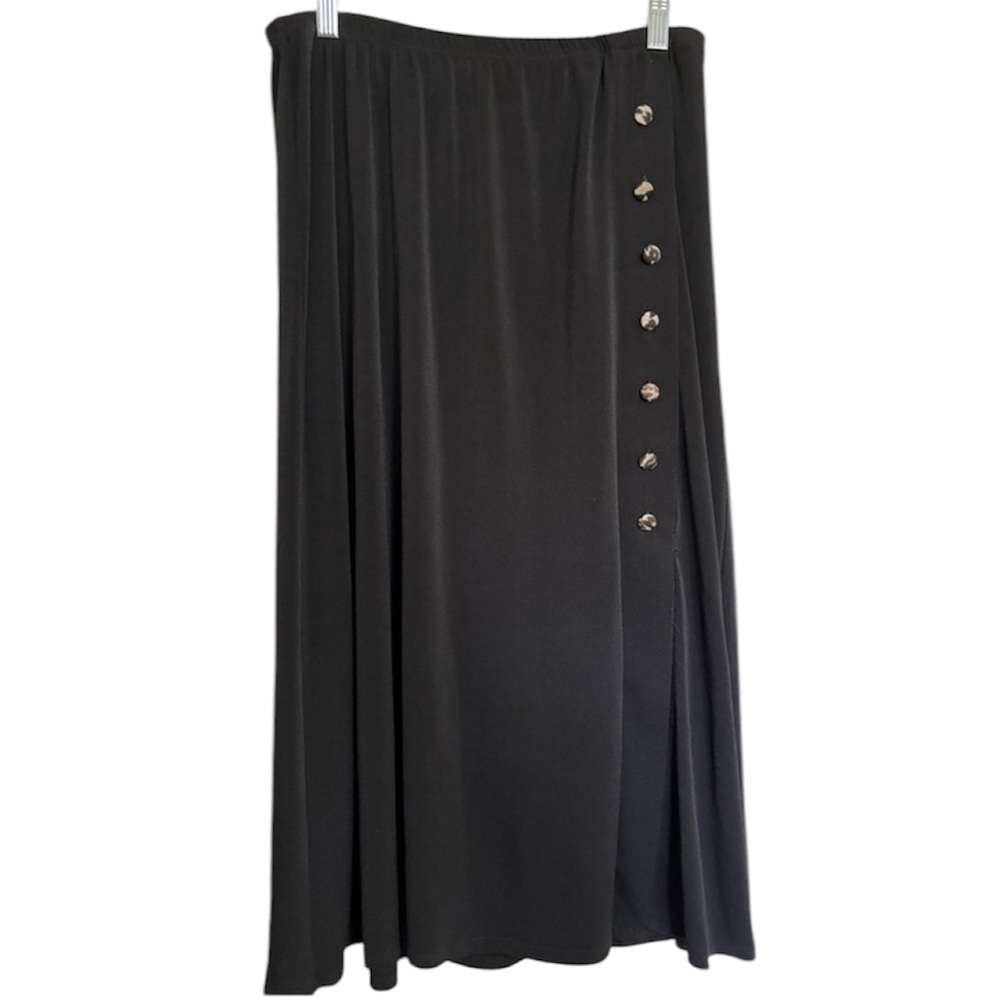 Cato Women’s Polyester Black Skirt w Buttons Size L - Picture 1 of 8
